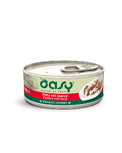 Oasy Specialità Naturale Gatto Adulto Pollo con Manzo Lattina 70 gr