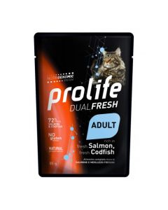 Prolife Dual Fresh Gatto Adulto Salmone e Merluzzo Busta 85 gr