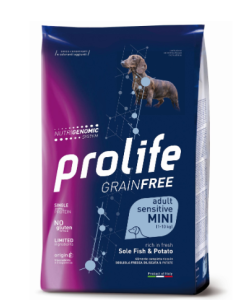 Prolife Grainfree Cane Adult Mini Sensitive Monoproteico Sogliola Crocchette