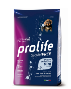 Prolife Grainfree Cane Puppy Mini Sensitive Monoproteico Sogliola Crocchette