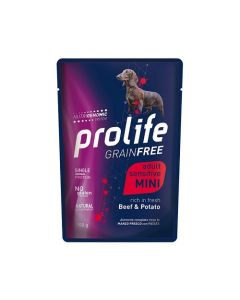 Prolife Grain Free Cane Adult Sensitive Mini Manzo con Patate Busta 100 gr