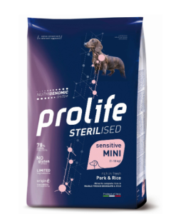 Prolife Sterilised Cane Adult Mini Sensitive Maiale Crocchette