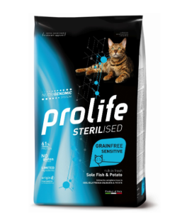 Prolife Sterilised Gatto Adult Grainfree Sogliola Crocchette