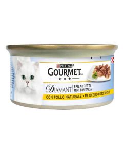 Purina Gourmet Diamant Gatto Adulto Sfilaccetti di Pollo Naturale Lattina 85 gr