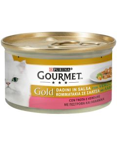 Purina Gourmet Gold Dadini in Salsa Gatto Adulto Trota con Verdure Lattina 85 gr