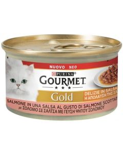 Purina Gourmet Gold Gatto Adulto Delizie in Salsa  Salmone Lattina 85 gr