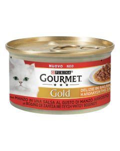 Purina Gourmet Gold Gatto Adulto Delizie in Salsa Manzo Lattina 85 gr