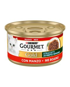 Purina Gourmet Gold Gatto Adulto Straccetti di Manzo Lattina 85 gr