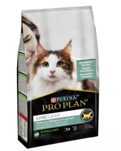 Purina Pro Plan Gatto Adult Sterilizzato LiveClear con Tacchino Crocchette 1,4 kg