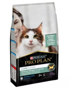 Purina Pro Plan Gatto Senior 7+ Sterilizzato LiveClear con Tacchino Crocchette 1,4 kg