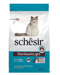 Schesir Gatto Adult Sterilized&Light con Pesce Crocchette