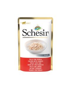 Schesir Gatto Adulto Filetti di Pollo con Spigola in Gelatina Busta 85 gr