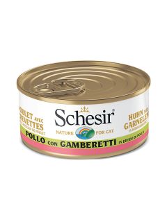 Schesir Gatto Adulto Pollo con Gamberetti in Brodo di Pollo Lattina 70gr