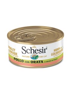 Schesir Gatto Adulto Pollo con Orata in Brodo di Pollo Lattina 70 gr