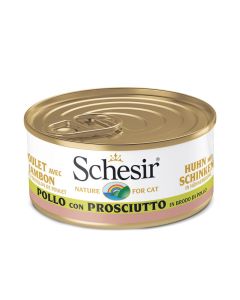 Schesir Gatto Adulto Pollo con Prosciutto in Brodo di Pollo Lattina 70 gr