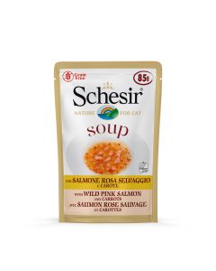 Schesir Gatto Soup con Salmone Rosa Selvaggio e Carote Busta 85 gr