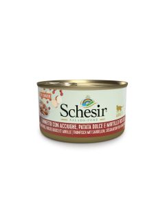 Schesir Salad Pokè Gatto Adulto Tonnetto e Acciughe con Patata Dolce e Mirtillo Rosso in Salsa Lattina 85 gr