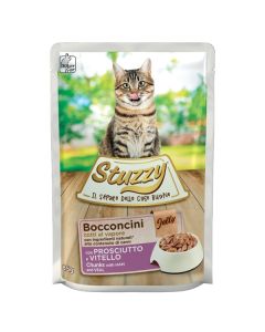 Stuzzy Gatto Adulto Bocconcini con Prosciutto e Vitello in Gelatina Busta 85 gr