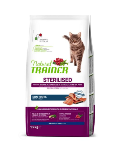 Natural Trainer Gatto Sterilizzato Trota Crocchette 