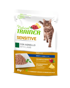 Trainer Natural Sensitive Gatto Adulto Bocconcini di Agnello in Salsa in Busta 85 gr