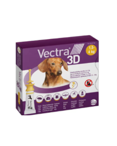 Vectra 3D Giallo Spot-On Cani da 1,5 a 4 kg 3 Pipette Monodose