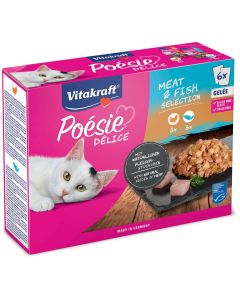 Vitakraft Poesie Delice Gelée Gatto Adulto Multipack Meat & Fish Selection in Gelatina 6 pz x 85 gr